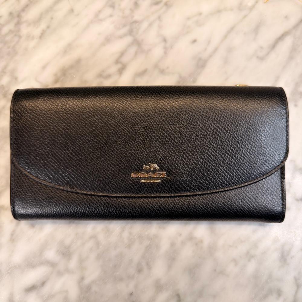 NWOT Coach Black Leather Wallet